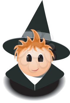 Royalty Free Clipart Image of a Young Wizard