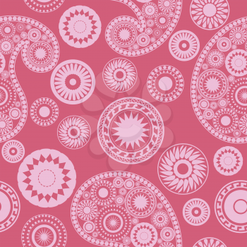 Royalty Free Clipart Image of a Pink Paisley Background