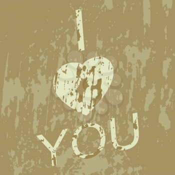 Royalty Free Clipart Image of an Abstract Background With an I love You Message