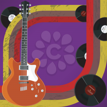 Royalty Free Clipart Image of an Abstract Background of Music Objects