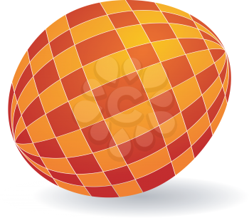 Royalty Free Clipart Image of an Easter Egg With Different Shades of Orange Squares
