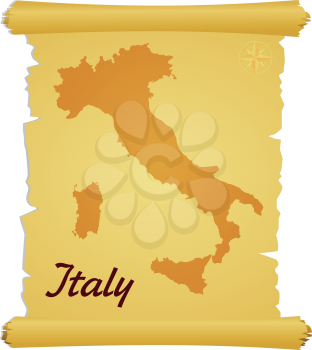 Royalty Free Clipart Image of a Parchment of Italy