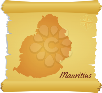 Royalty Free Clipart Image of a Parchment of Mauritius