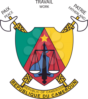Royalty Free Clipart Image of a National Coat of Arms of Cameroon