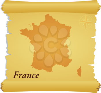 Royalty Free Clipart Image of a Parchment of France
