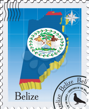 Royalty Free Photo of a Map of Belize on a Stamp