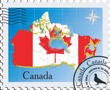 Royalty Free Clipart Image of the Maps of Canada