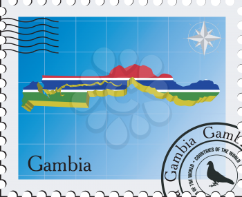 Royalty Free Clipart Image of Maps of Gambia