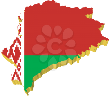 Royalty Free Clipart Image of a Map of Belarus