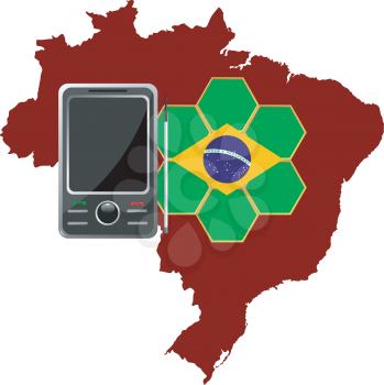 Royalty Free Clipart Image of a Mobile Communications for Brazil