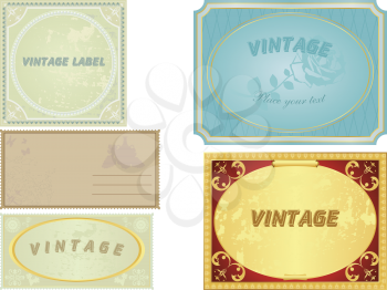 Royalty Free Clipart Image of a Collection of Vintage Lables