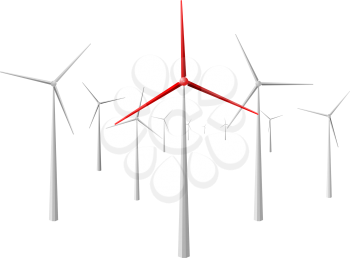 Royalty Free Clipart Image of a Windmills