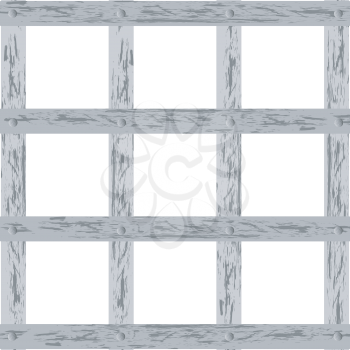 Royalty Free Clipart Image of Wooden Lattice Framed Windows