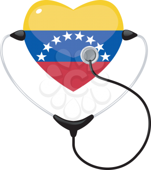 Royalty Free Clipart Image of a Medical Icon in Venezuela with a Stethescope