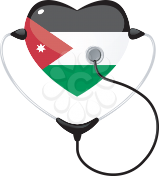 Royalty Free Clipart Image of a Stethescope and Heart Icon Representing Jordan