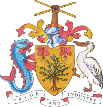 Royalty Free Clipart Image of a National Coat of Arms of Barbados 
