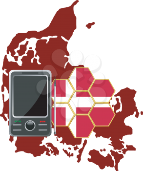 Royalty Free Clipart Image of a Mobile Phone in Denmark