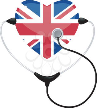 Royalty Free Clipart Image of a Medical Icon With a British Flag Design