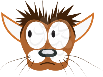 Royalty Free Clipart Image of a Cartoon of a Cat's Head