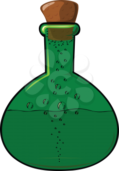 Royalty Free Clipart Image of a Glass Beaker With a Cork Stopper