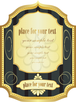 Royalty Free Clipart Image of a Old Fashioned Victorian Blank Plaque For Wall Decor