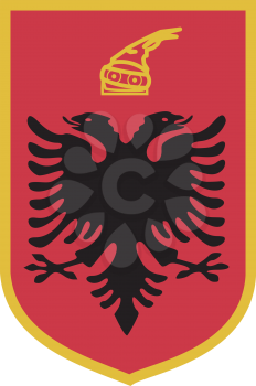 Royalty Free Clipart Image of a Banner of the National Arms of Albania
