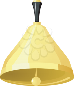 Royalty Free Clipart Image of a Golden Hand Held Bell
