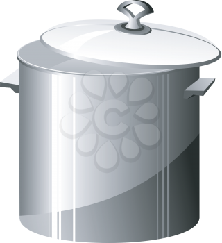 Royalty Free Clipart Image of a Large Metal Cooking Pot