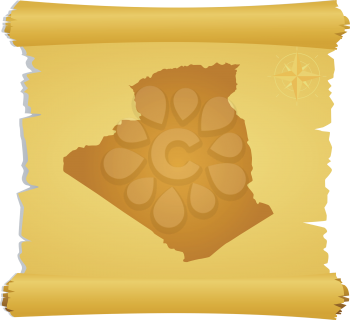Royalty Free Clipart Image of a Parchment of Algeria