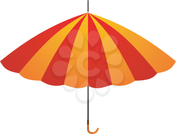 Royalty Free Clipart Image of an Orange and Yellow Umbrella