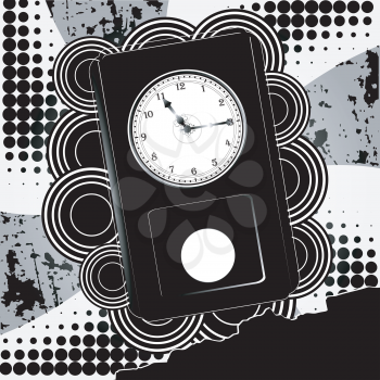 Royalty Free Clipart Image of a Abstract Background With a Wall Clock