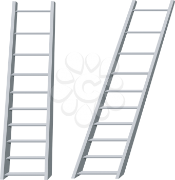 Royalty Free Clipart Image of a Two Ladders on a White Background