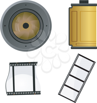 Royalty Free Clipart Image of a Variety of Photography Items