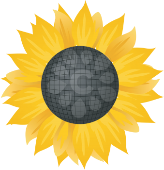 Royalty Free Clipart Image of a Bright Yellow Sunflower 