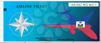 Royalty Free Clipart Image of a Ticket to Haiti