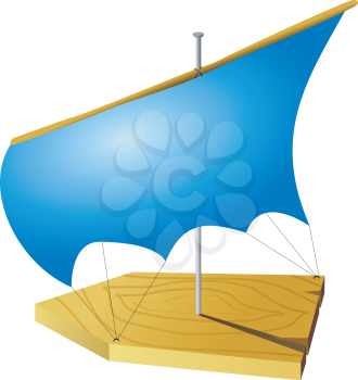 Royalty Free Clipart Image of a Toy Sailboat