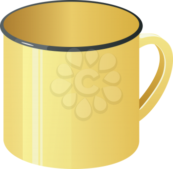 Royalty Free Clipart Image of a Yellow Ceramic Mug