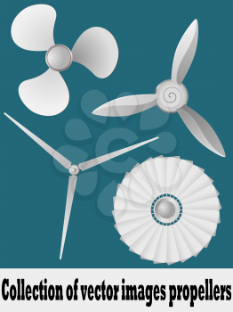 Royalty Free Clipart Image of a Variety of Propellers