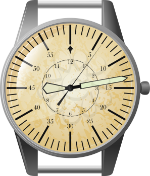 Royalty Free Clipart Image of an Antique Watch With No Band