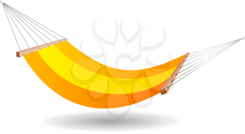 Royalty Free Clipart Image of a Yellow Hammock