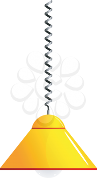 Royalty Free Clipart Image of a Yellow Hanging Lamp