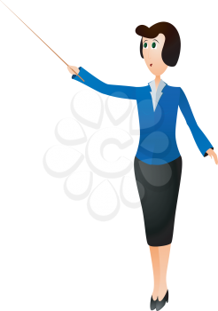 Royalty Free Clipart Image of a School Teacher Using a Pointer