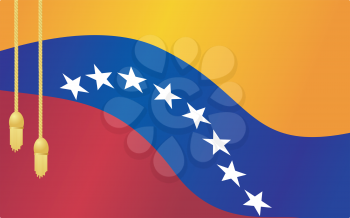 Royalty Free Clipart Image of a Flag of Venezuela with Tassels 