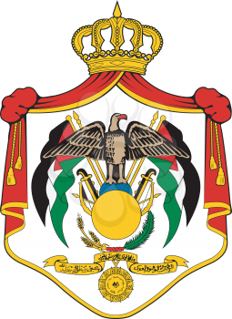 Royalty Free Clipart Image of Jordan National Coat of Arms