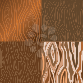 Royalty Free Clipart Image of a Set of Different Wood Backgrounds