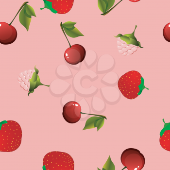 Royalty Free Clipart Image of a Background of Assorted Fruit
