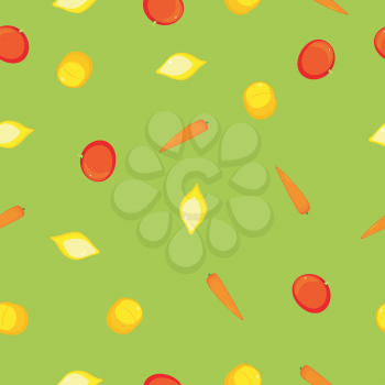 Royalty Free Clipart Image of a Background With Assorted Fruits