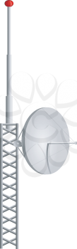 Royalty Free Clipart Image of a Broadcast Tower on a White Background