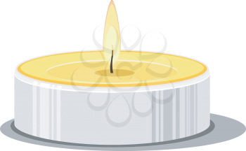 Royalty Free Clipart Image of a Burning Tealight Candle