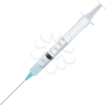 Royalty Free Clipart Image of a Syringe on a White Background